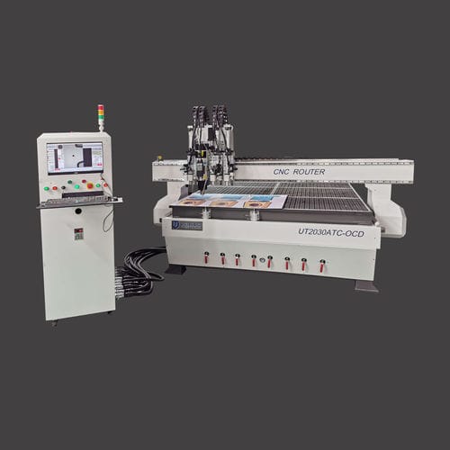 Contornatrice CNC - UT2030ATC-OCD - Nanjing Unitec Technology Co.,LTD - 3 assi / a mandrino / per pelle