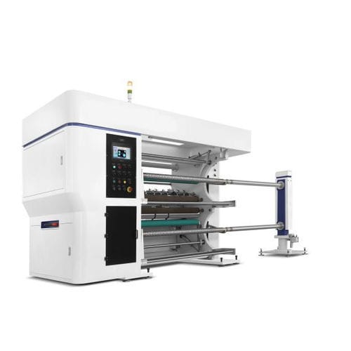 Taglierina ribobinatrice automatica - SLC - Wenzhou Binbao Machinery - per pellicole plastiche / per foglio in alluminio