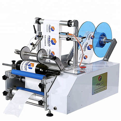 Etichettatrice controllata da PLC - FK603 - Guangdong Fineco Machinery Group Co., Ltd - semiautomatica / per bottiglie / per applicazione sulla parte inferiore