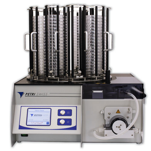 Sistema di riempimento per piastre di Petri - PetriSwiss PS series - Biotool Swiss AG - interamente automatico / per liquidi / per l'industria agroalimentare