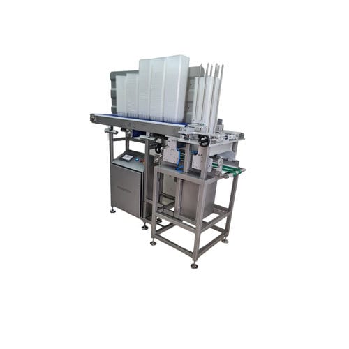 Spirottinatrice per vaschette - BDN-80 - BESATECH Food Processing Machines - per l'industria agroalimentare / controllata da PLC / completamente automatica