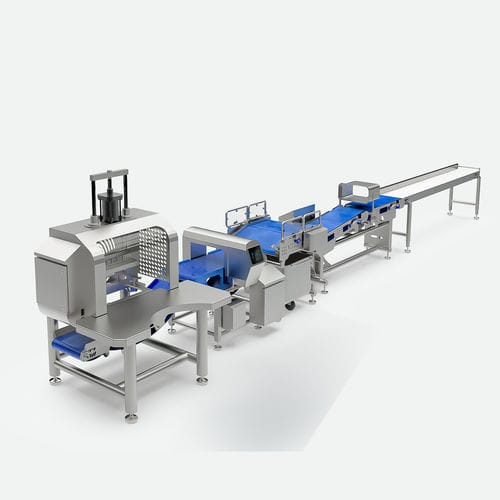 Linea di smodellaggio per l'industria agroalimentare - TEMIC S.L.U. - semiautomatica / con rilevatore di metalli / con selezionatrice ponderale