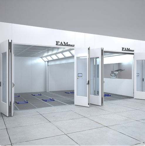 Cabina di verniciatura chiusa - FAM srl - per veicolo / su misura / a ventilazione verticale