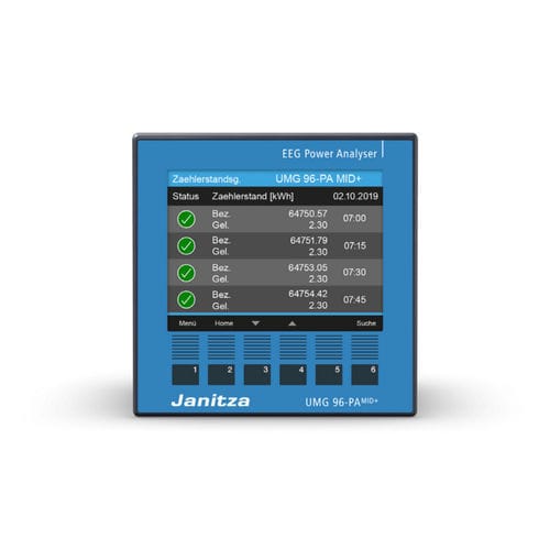 Apparecchio di monitoraggio della potenza - 96-PA-MID+ - Janitza electronics GmbH - di corrente / della corrente residua / di tensione
