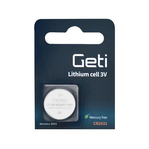 Batteria al litio - CR2032  - GETI - cilindrica / 3 V