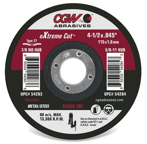 Ruota di taglio per acciaio inossidabile - 54280 - CGW Abrasives - per acciaio