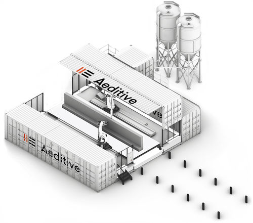 Stampante 3D robotizzato - Aeditor - Aeditive GmbH - di calcestruzzo / per l'edilizia / a getto di materia