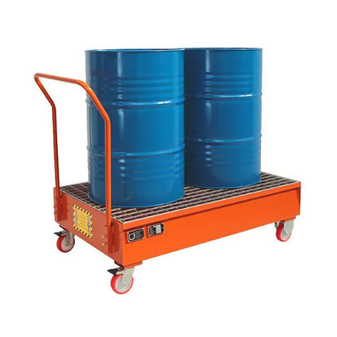 Carrello di ritenzione - ECO CR series  - Justrite Italia SRL - in acciaio / con ripiano / porta-fusto