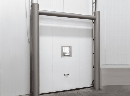 Porta scorrevole verticale - ColdGuard - TMI, LLC - in gomma / in PRFV / per interno