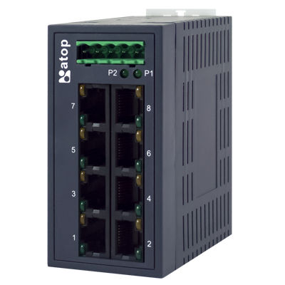 Switch Ethernet non gestibile - EH2008 - Atop Technologies - 10/100BaseT(X) / a parete / ridondante