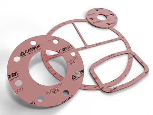 Foglio di guarnizione PTFE - PLANIFLON™ B13 - Carrara Global Sealing Solution - per applicazioni chimiche / montato su flangia / di gas