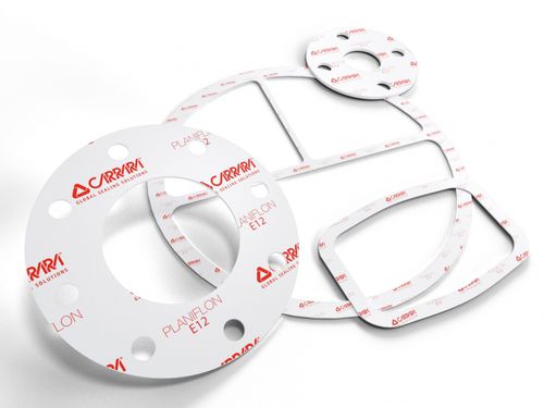 Foglio di guarnizione in acciaio - PLANIFLON™ E12 - Carrara Global Sealing Solution - PTFE / per flangia / montato su flangia