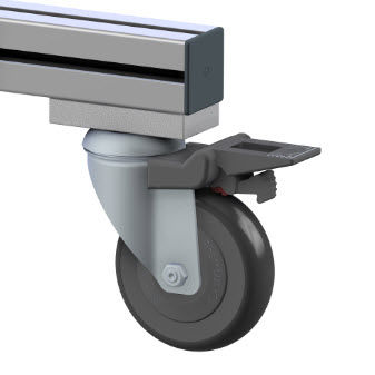 Ruota girevole - 21.0031/0 - Minitec - con piastra girevole / con freno / in gomma