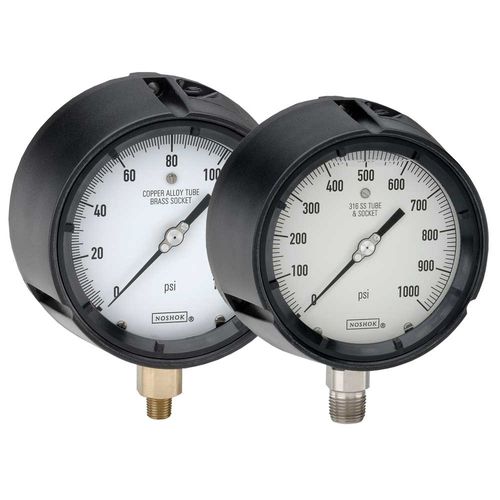 Manometro con quadrante - 600, 700 series - NOSHOK - filettato / in acciaio inossidabile / in ottone