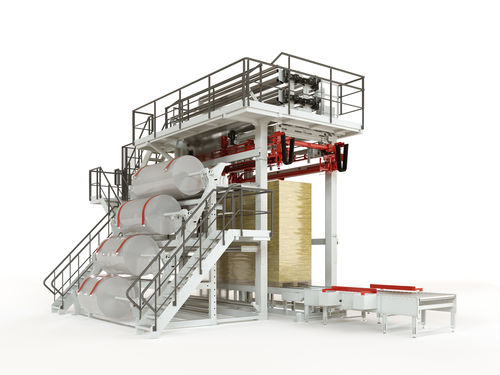 Incappucciatrice automatica - FB 2000 - Officina Bocedi - per pellicola estensibile / per pallet / per l'industria alimentare e delle bevande