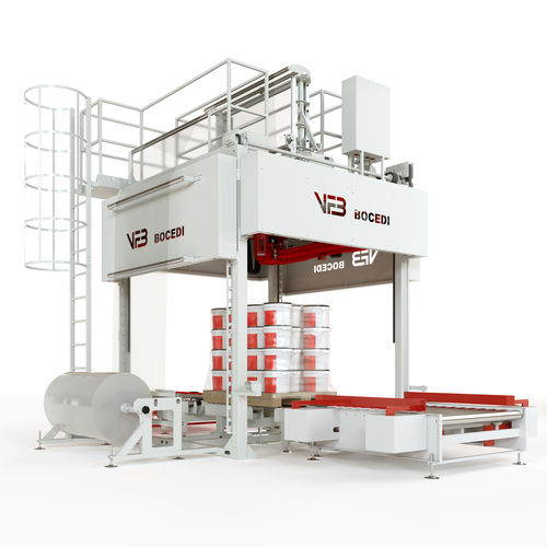 Incappucciatrice automatica - FB 1000 - Officina Bocedi - per pellicola estensibile / per l'industria alimentare e delle bevande / per pallet