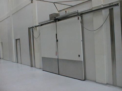 Porta scorrevole - AS1502F - DAN-doors - in metallo / per cella frigorifera / industriale
