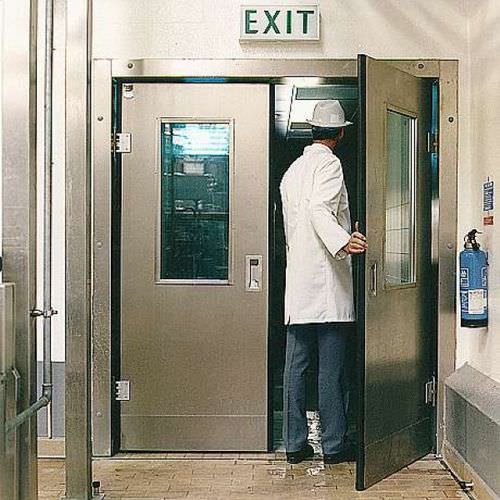 Porta battente - MI0402I - DAN-doors - in acciaio inossidabile / per cella frigorifera / industriale
