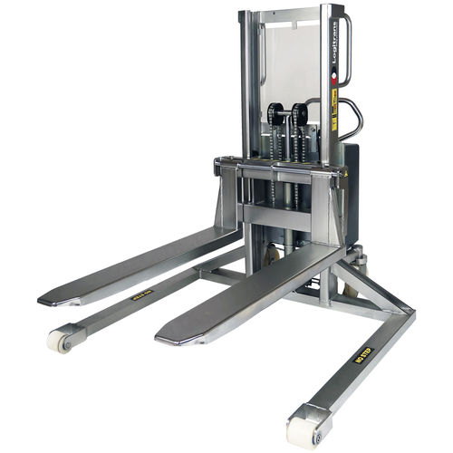 Accatastatore elettrico - EHSS RF-SEMI - Logitrans - a timone con guida da terra / da trasporto / per pallet