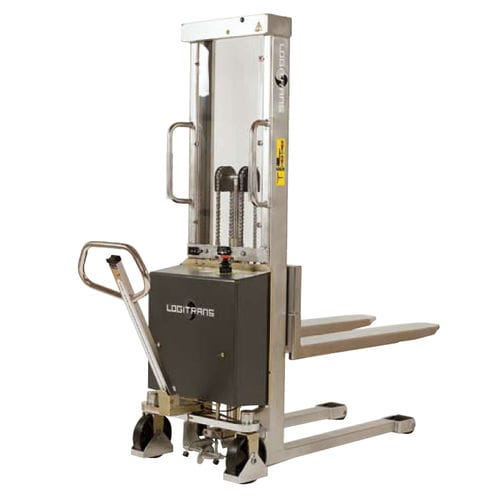 Accatastatore elettrico - EHS RF-SEMI - Logitrans - a timone con guida da terra / in acciaio inossidabile