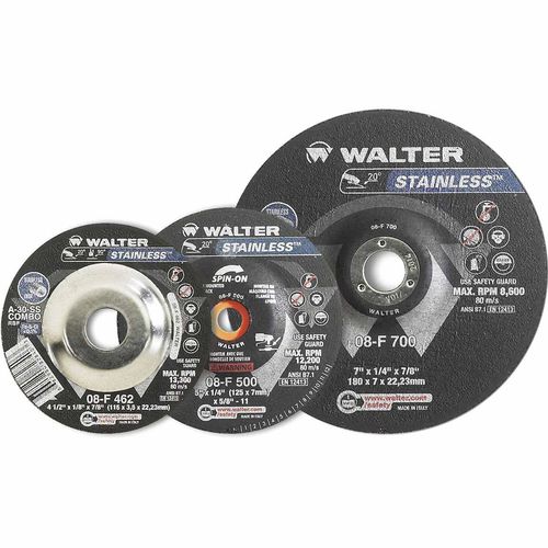 Mola di taglio - STAINLESS™  - WALTER - piatta / in acciaio inossidabile / a centro depresso