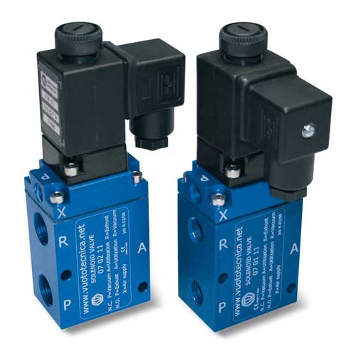 Elettrovalvola a comando assistito - 070x11 series - VUOTOTECNICA - a 3 vie / NC / NO