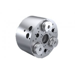 Mandrino di tornitura motorizzato - LS series - ITW Workholding - autocentrante / a forte serraggio / per pezzi da lavorare