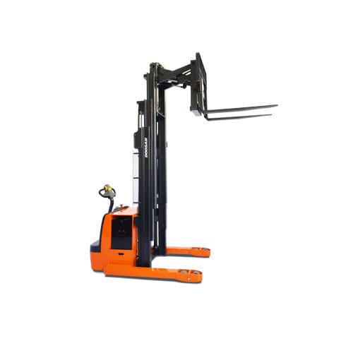 Carrello elevatore retrattile elettrico - BWP17S-7 - Daewoo Industrial Vehicles - a guida a bordo / per movimentazione / per magazzino