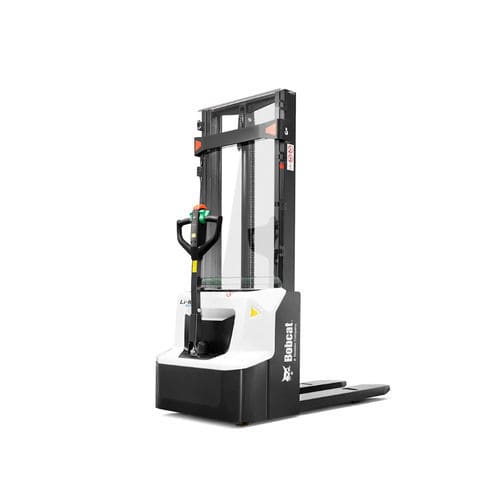 Accatastatore elettrico - LSM12N series - Doosan Industrial Vehicles - a guida a bordo / con posizione in piedi / per batteria