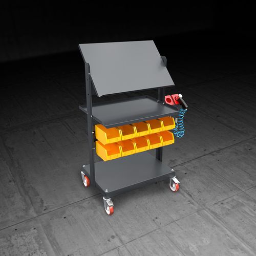 Carrello di stoccaggio - FOCUS C4 - Emmegi Group - in alluminio / a ripiani / portautensili