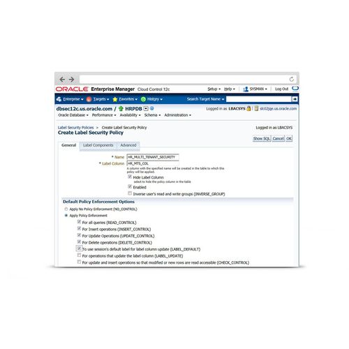 Software di gestione di controllo accessi e sicurezza - Label Security - Oracle - di regolazione / commerciale