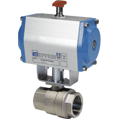 Valvola a sfera - SUN WP series - EFFEBI - a comando pneumatico / manuale / per aria compressa