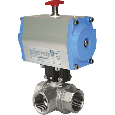Valvola a sfera - DELTA series - EFFEBI - a comando pneumatico / manuale / per aria compressa