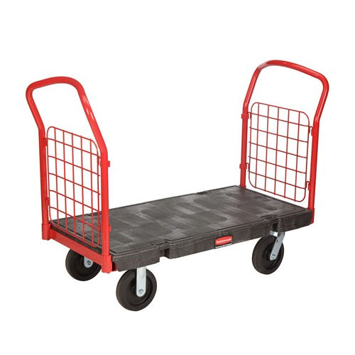 Carrello per movimentazione - FG448600BLA - Rubbermaid - in acciaio / a piattaforma / con cestello