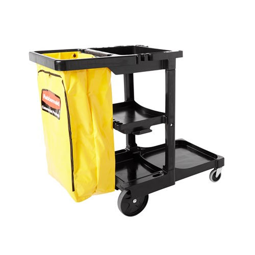 Carrello di pulizia - FG617388BLA - Rubbermaid - in plastica / 3 livelli / con cestello
