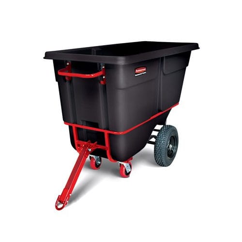 Benna ribaltabile per prodotti sfusi - FG131641BLA - Rubbermaid - con ruote / aperta
