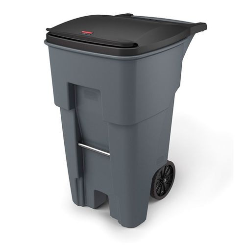 Cassonetto in plastica - FG9W2100GRAY - Rubbermaid - con coperchio / con impugnatura / con 2 ruote