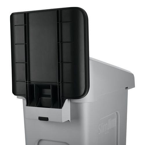 Contenitore per rifiuti in plastica - Slim Jim&reg; - Rubbermaid - per il riciclaggio / con coperchio / con sistema di ventilazione