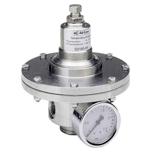 Regolatore di contro-pressione per aria compressa - D3100 series - AirCom Pneumatic - per gas / a membrana / in acciaio inossidabile