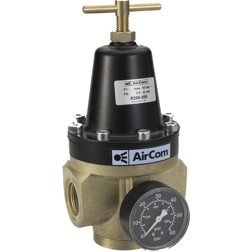 Regolatore di pressione per gas - R286-0 series - AirCom Pneumatic - a membrana / a fungo / monostadio