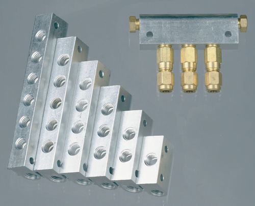 Manifold a 6 vie - DRE  - Azeta Zeo Asioli - in alluminio / per sistema di lubrificazione centralizzato