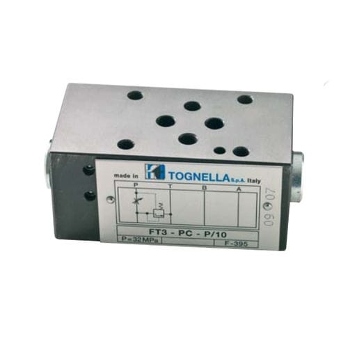 Valvola compensata alla pressione - FT3-PC-P - F.lli TOGNELLA - per controllo di flusso / con raccordo con flangia CETOP / a 2 vie