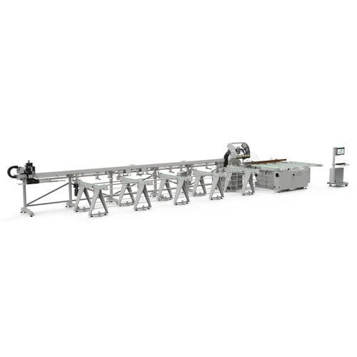 Linea di taglio a lama rotativa - LT 500 - Fom Industrie Aluminium Working Machinery - per alluminio / per PVC / per profilati