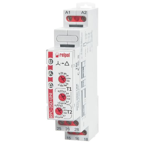 Relè temporizzatore per montaggio su guida DIN - RPC-2SD-UNI - RELPOL - a montaggio diretto
