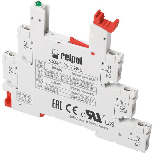 Zoccolo per relè elettromeccanico - 6W - RELPOL