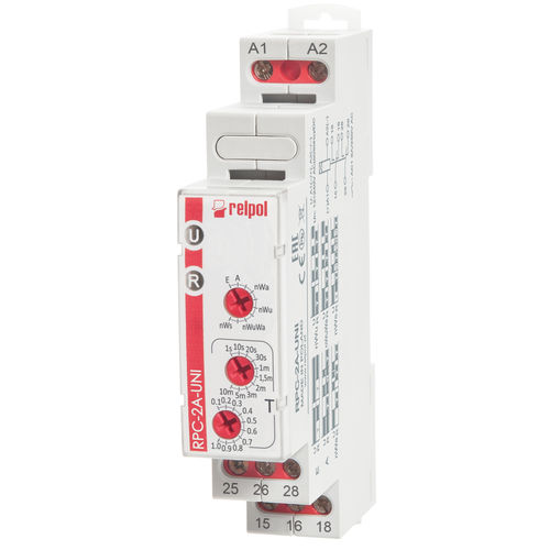 Relè temporizzatore con attrazione ritardata - RPC-2A-UNI - RELPOL - off-delay / multifunzione / per montaggio su guida DIN