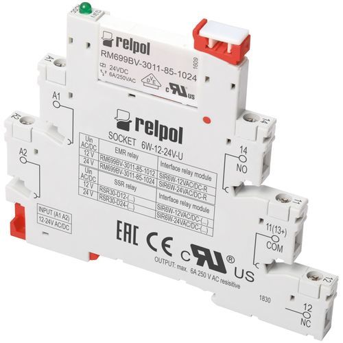Relè elettromeccanico DC - SIR6 series - RELPOL - AC / in miniatura / su guida DIN