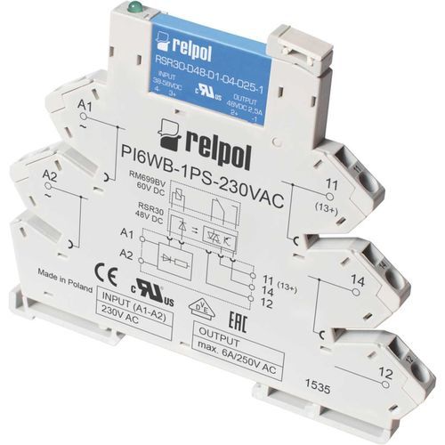 Relè statico 24 VDC - PIR6WB-1PS series - RELPOL - AC / in miniatura / slim