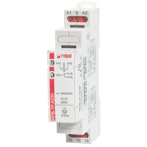 Relè elettromeccanico 24 VDC - RPB-1P series - RELPOL - AC / su guida DIN / bistabile