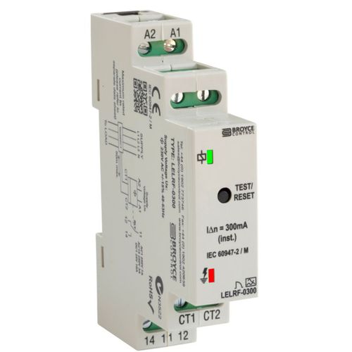 Relè di protezione con dispersione a terra - LELRF-0300 - Broyce Control - 1NA/NC / AC / su guida DIN